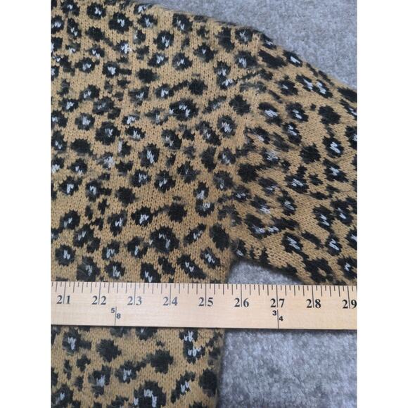 &Merci Pullover Sweater Women L Brown Animal Print Long Sleeve Round Neck U30 - Picture 11 of 14